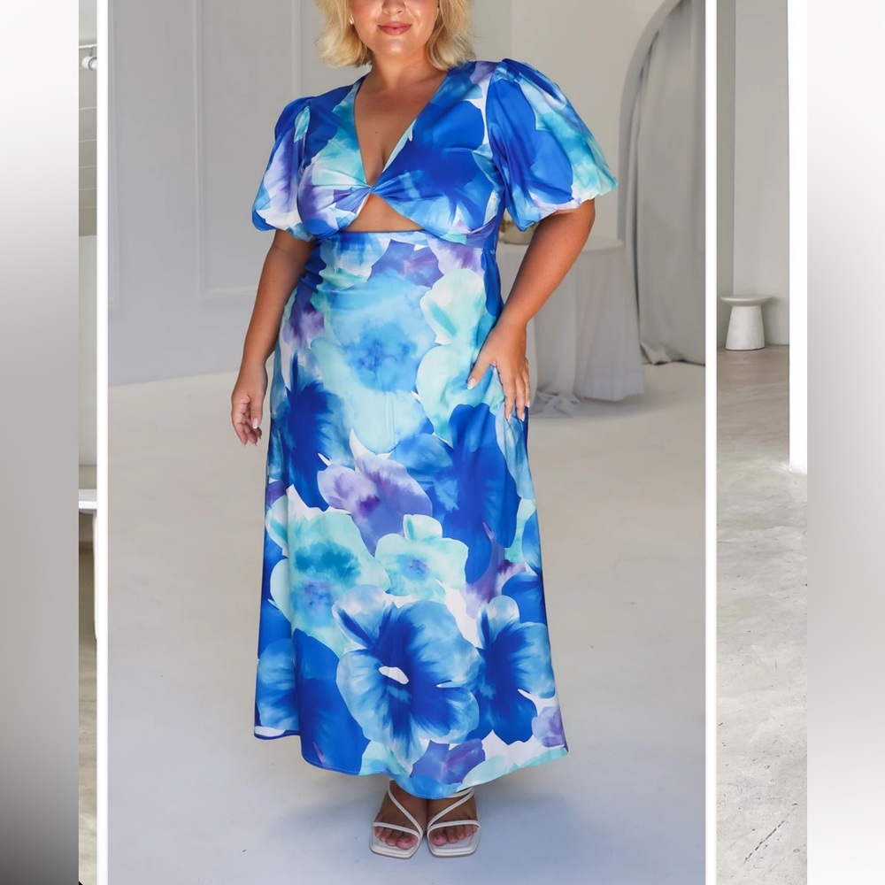 Blue Floral Maxi Dress